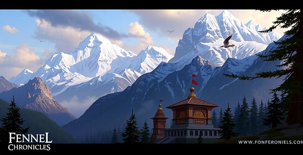 Concept art for upcoming Himalayan Heights region in Fennel Chronicles