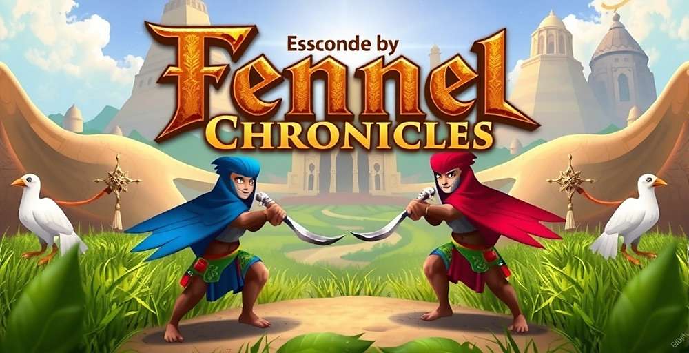 Fennel Chronicles game cover showing fennel warrior characters in battle stance with Indian landscape background